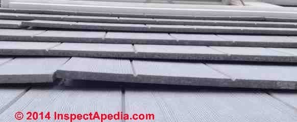 Curling at ends of fiber cement boards (C) InspectApedia ED