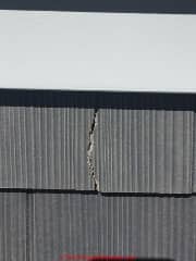 Nichiha fiber cement siding breaks and cracks diagnosis (C) InspectApedia.com DFM