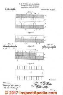 Powell asphalt siding patent 1914 at InspectApedia.com