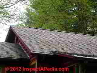 Fabric type ridge vent © D Friedman at InspectApedia.com 
