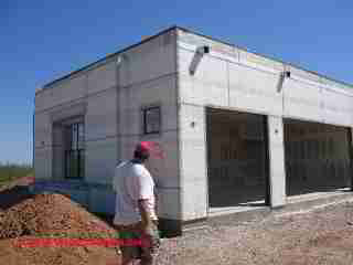 Photograph of EIFS synthetic stucco building interior.