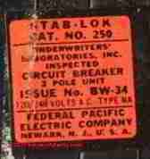 FPE Stablok breaker lable (C) D Friedman D Carrier