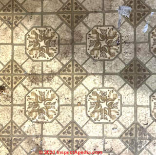 Brown medallion flooring (C) InspectApedia.com Kayla