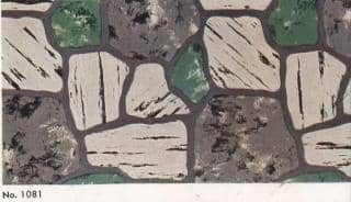 Armstrong asphalt  asbestos 18-inch flagstone tile 1955 at InspectApedia.com