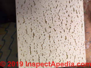 Armstrong Goldentone ceiling tile (C) InspectApedia.com Don