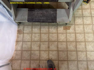 Armstrong Z flooring 1970s 1980s Asbestos test result: not detected (C) InspectApedia.com CS