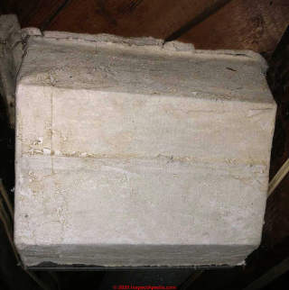 Asbestos paper HVAC duct wrap (C) InspectApedia.com Josh