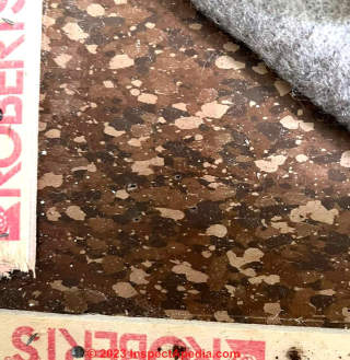 brown corkstyle floor tiles (C) InspectApedia.com John