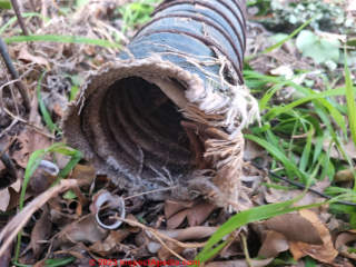 burlap or jute wrapped spiral drain line (C) InspectApedia.com Oz
