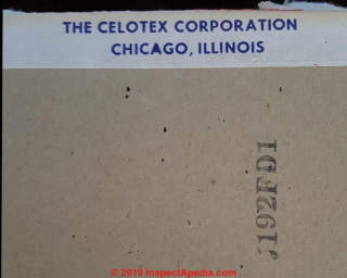 Celotex Chicago Drywall from1963 possible asbestos (C) InspectApedia.com reader anon