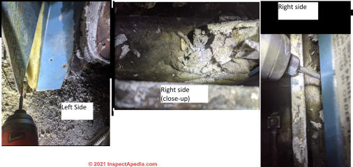 Fiberglass boiler insulation is not asbestos (C) InspectApedia.com Lee