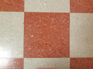 Kentile floor tiles from 1992 (C) InspectApedia.com Tony