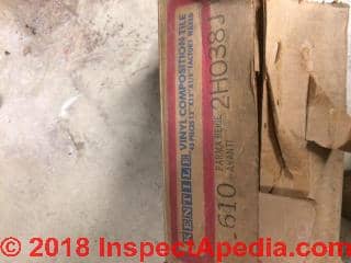 Kentile Parma Beige Floor tile asbestos content (C) InspectApedia.com Jim DeSapio