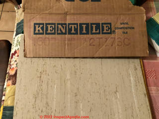 Kentile Roman Beige  1607-2T173C vinyl composition floor tile (C) InspectApedia.com Jennifer