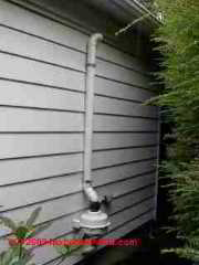 Radon mitigation system as installed, outside view (C) Daniel Friedman