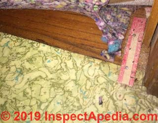 Greern swirl sheet flooring contains Chrysotile asbestos (C) InspectApedia.com D R