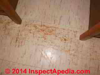 Vinyl asbestos floorin in the Bahamas (C) InspectAPedia RH