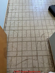 Romford brick white floor tile asbestos (C) InspectApedia.com Holly