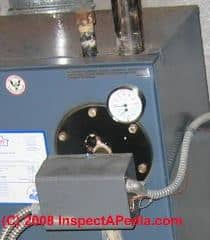 Typical location of a boiler gauge
