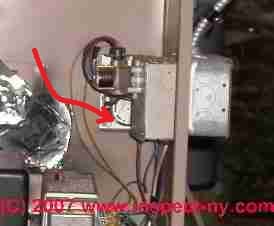 Photograph of a furnace fan limit switch