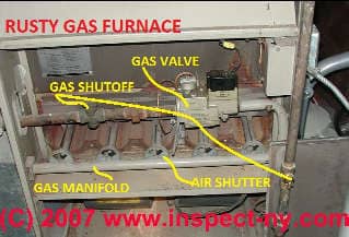 Photograph of rusty gas burner