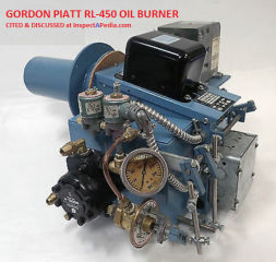 Gordon Piatt RL-450 Oil burner cited & discussed at InspecctApedia.com