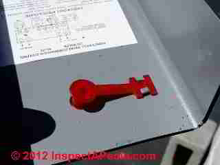 Reset button mechanics on a Honeywell R8182 Aquastat © D Friedman at InspectApedia.com 
