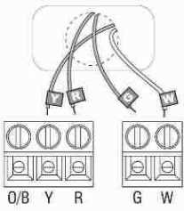 Honeywell RTH2300 Thermostat wiring diagram for 2-wire, spst control of heating only in a typical gas fired heating system - details from Honeywell Controls