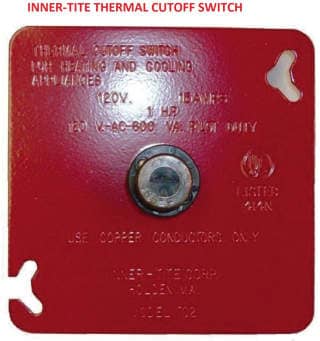 Inner-Tite Thermal Cutoff Switch for Heating & Cooling Appliances, #1C2 cited & discussed at InspectApedia.com