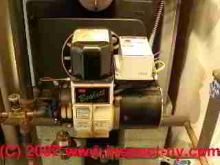 LARGER VIEW of a modern Beckett oil burner used on heating systems
