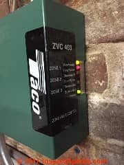 Taco ZVC403 zone control LED lights (C) InspectApedia.com KP
