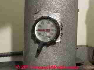 Oil burner stack temperature measurement © D Friedman at InspectApedia.com 