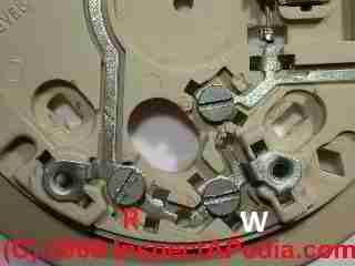 Honeywell thermostat backing plate showing wiring connections