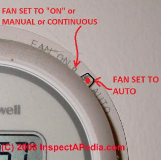 Fan ON AUTO switch settings explained