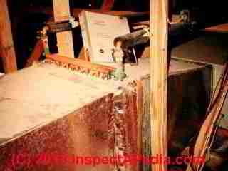 Hydronic coil converts hot water to warm air heat (C) Daniel Friedman