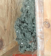 gray mineral wool insulation (C) InspectApedia.com