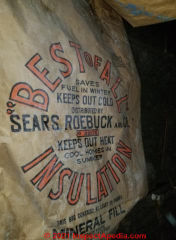 Sears Roebuck Best of All Vermiculite  ? Mineral Fill Insulation (C) InspectApedia.com Coleman