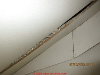 Hazards from falling loose-fill vermiculite insulation (C) InspectApedia.com David Grudzinski