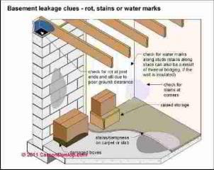 Wet basement clues (C) Carson Dunlop Associates
