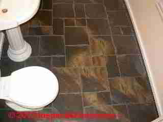Floor tiles © D Friedman at InspectApedia.com 