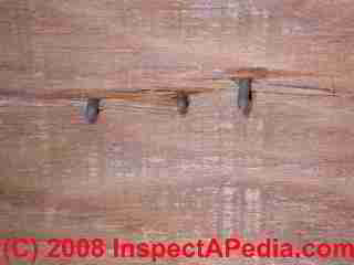 Attic shows roof nails protruding