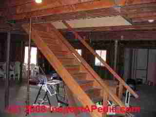 Typical basement stairs in a modern home