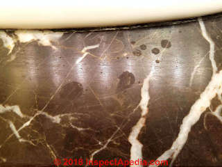 Bathroom countertop water stains that are difficult or impossible to remove (C) Daniel Friedman