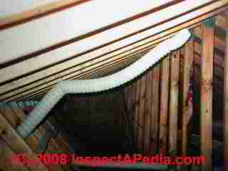 Droopy attic ducting of a bath fan (C) Daniel Friedman