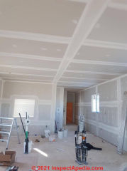 drywall panels, tape, and joint compound (C) InspectApedia.com DJF