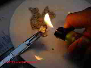 Cellulose insulation fire test (C) Daniel Friedman