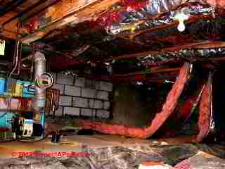 Horrible crawl space insulation and moisture (C) Daniel Friedman