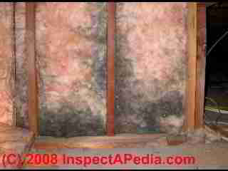 Thermal bypass stains on fiberglass insulation