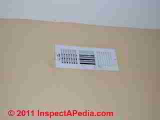 Dirt stains at a wall air supply register (C) D Friedman