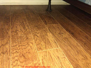 oily substance on bedroom floor (C) Inspectapedia.com Michael